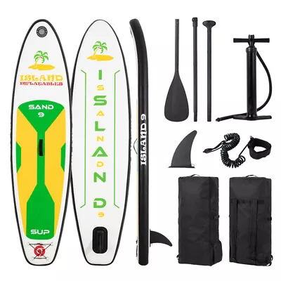 ISLAND SAND 9ft / 2.7m KID's INFLATABLE SUP STAND UP PADDLE BOARD Riders > 90kg • $435